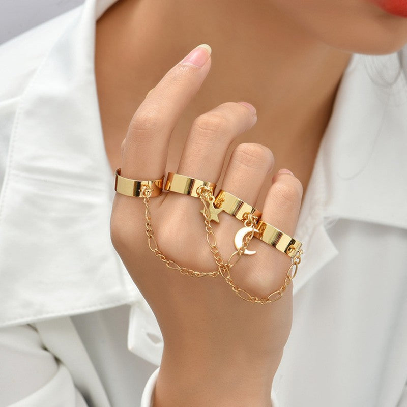 Creative Ring Connecting Finger Love Chain Bracelet