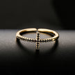 New Copper Plating 18K Gold Micro Inlaid Zircon Drop Oil Geometric Open Ring For Women