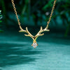 Simple Large Antlers Pendant Necklace
