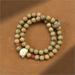 Natural Green Sandalwood Bamboo Double Ring DIY Bracelet