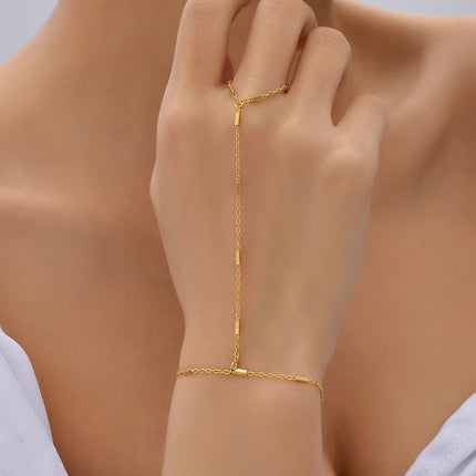 Creative Ring Connecting Finger Love Chain Bracelet