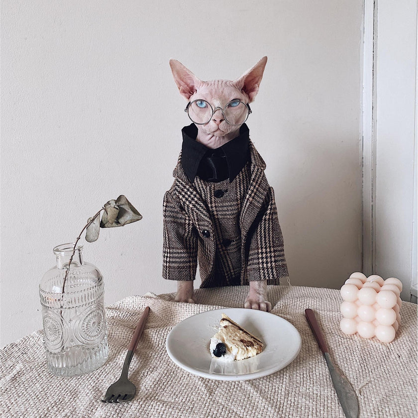 Hairless Cat Clothes Sphinx Cat German Suit Shirt Outfit
