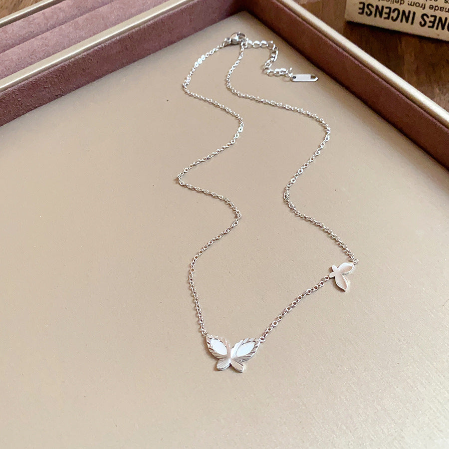 Titanium Steel Irregular Butterfly Necklace Korean Ins Sweet Elegance
