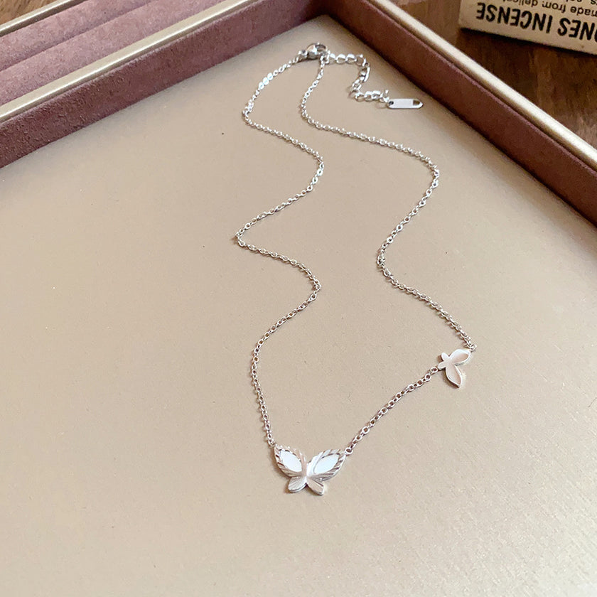 Titanium Steel Irregular Butterfly Necklace Korean Ins Sweet Elegance