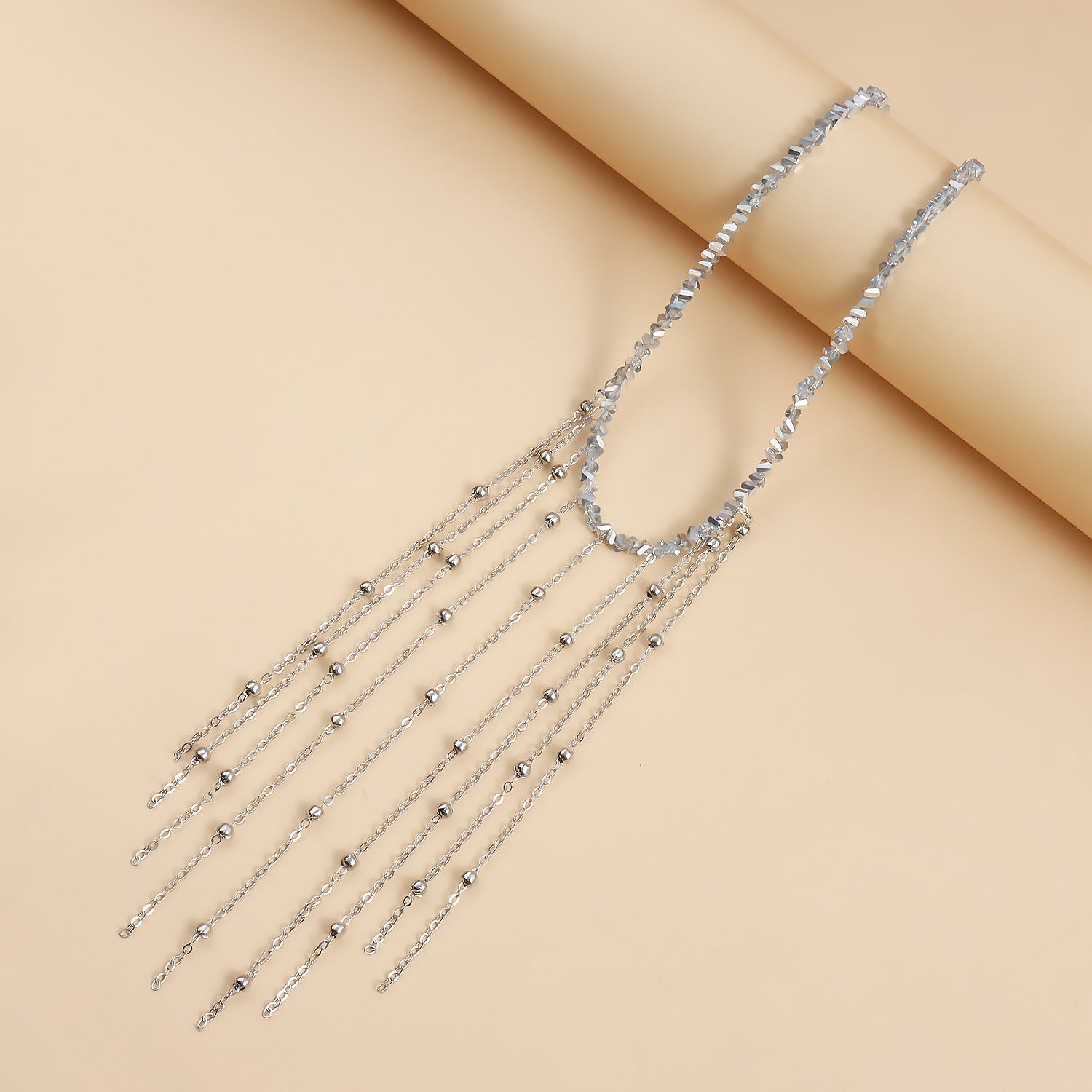 Tassel Clavicle Chain Mirror Glass