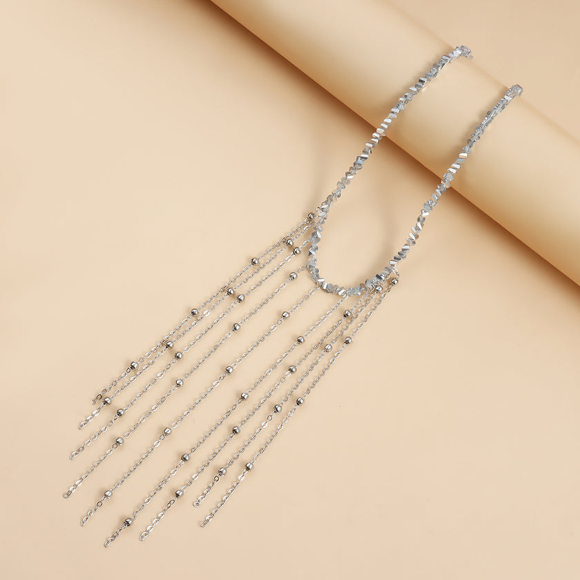 Tassel Clavicle Chain Mirror Glass