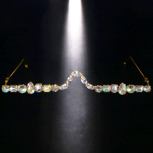 Street Snap Personality AB Color Rhinestone Glasses Rim