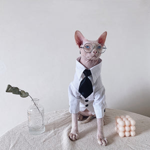 Hairless Cat Clothes Sphinx Cat German Suit Shirt Outfit