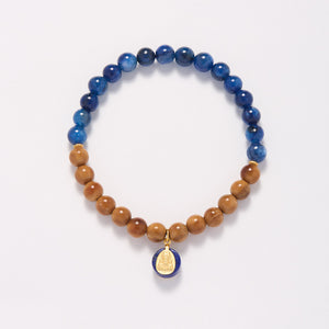 National Style Women's Natural Bodhi Tigereye Blue Crystal High-grade Bracelet