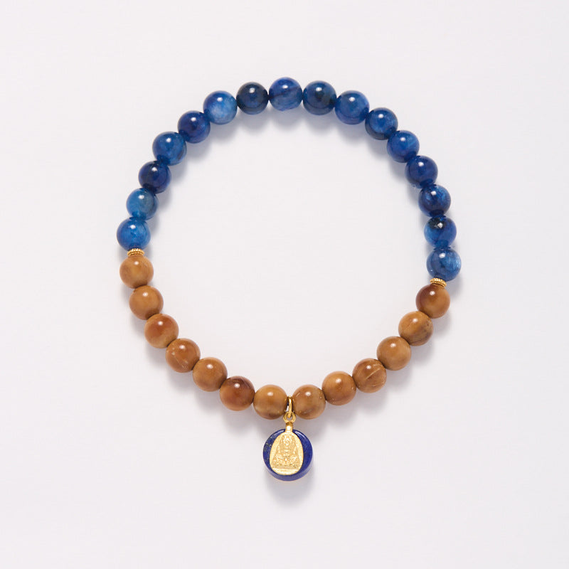 National Style Women's Natural Bodhi Tigereye Blue Crystal High-grade Bracelet