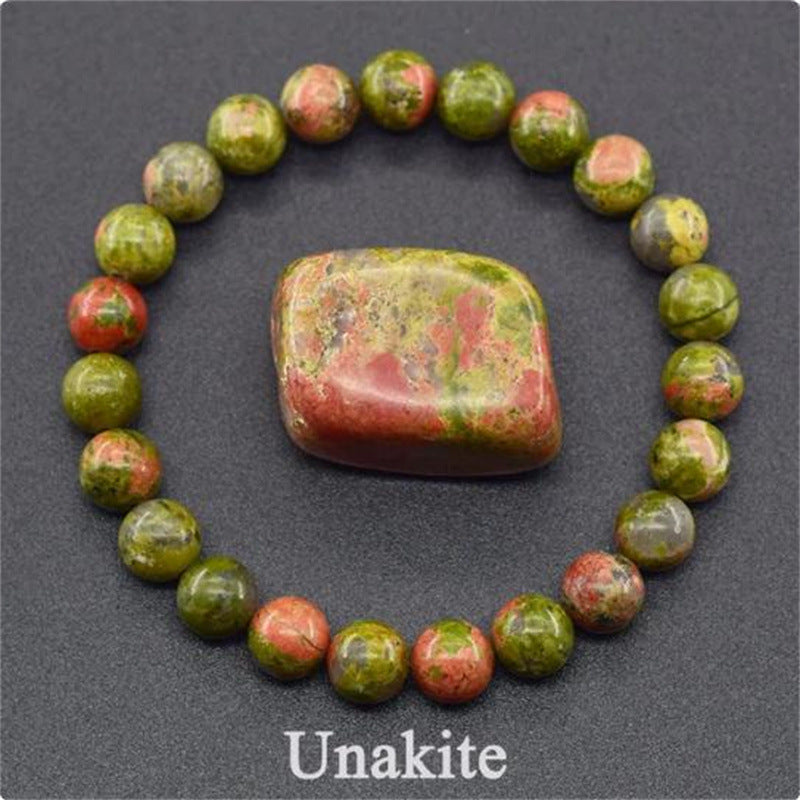 Rose Stone Agate Mixed Colorful Beads Bracelet