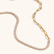 Bracelet Ornament Suit Stainless Steel Plated Zircon Chain Stitching Clip Necklace