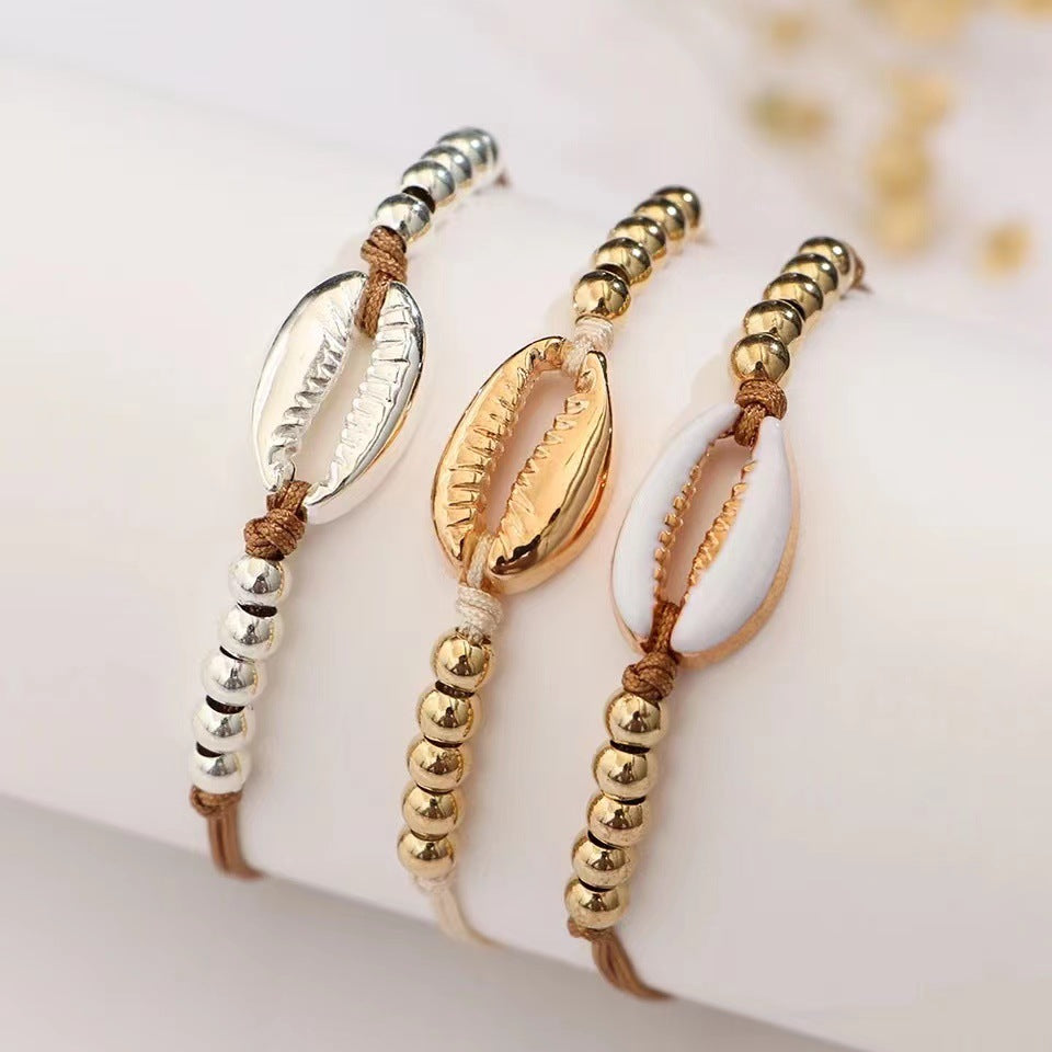 Personalized Creative Alloy Shell Hawaiian Style Casual Bracelet Shell Woven Bracelet