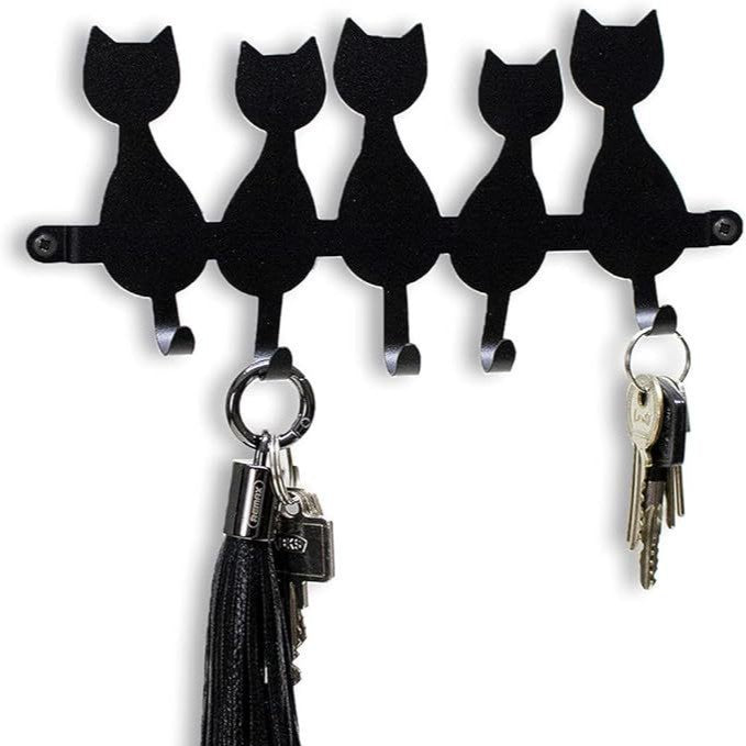 Iron Art Hang Clothes Cute Cat Key Holder
