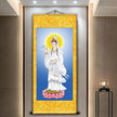 Like Buddha Statue Enshrine Silk Cloth Scroll Decorative Painting