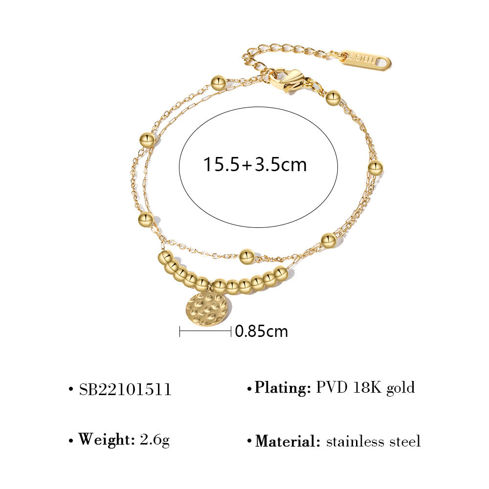 Natural Stone Titanium Steel Bracelet French Retro Twin