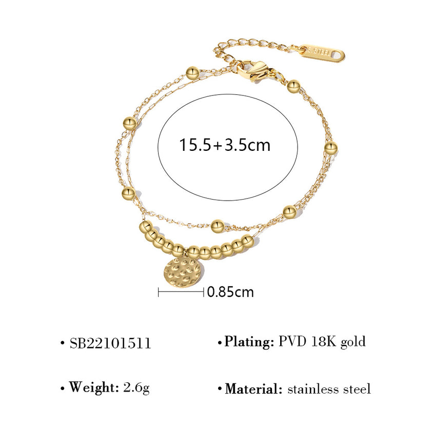 Natural Stone Titanium Steel Bracelet French Retro Twin