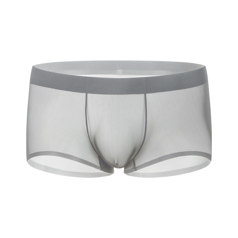 Ice Silk Underwear Men's Seamless Summer Thin Boxers