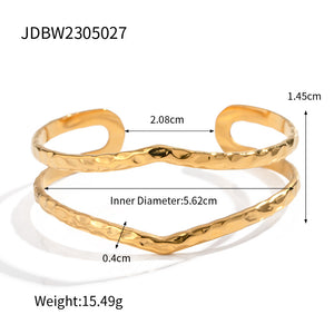 Irregular Lines Multi-layer Hollow Open-end Bracelet Retro Personality