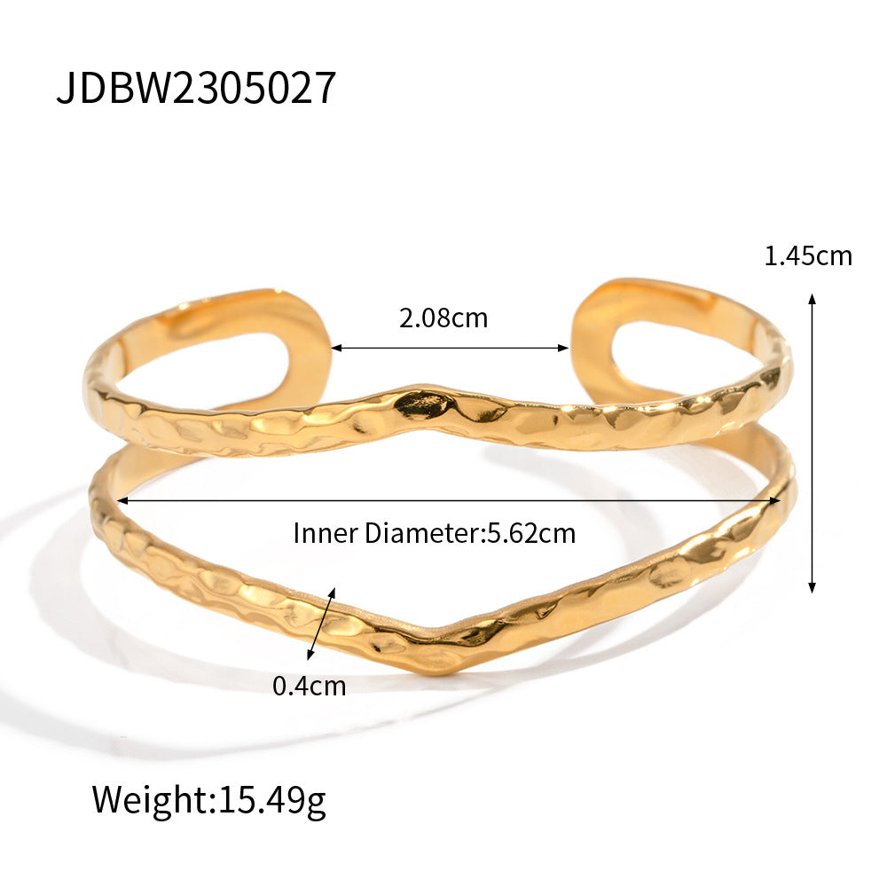 Irregular Lines Multi-layer Hollow Open-end Bracelet Retro Personality