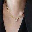 Water Drop Zircon Snake Bone Necklace Clavicle Chain