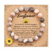 Zebra Sunflower Bracelet Natural Stone Bracelet