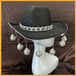 Gold Powder Ball Carnival Party Nightclub Cowboy Hat Halloween Costume