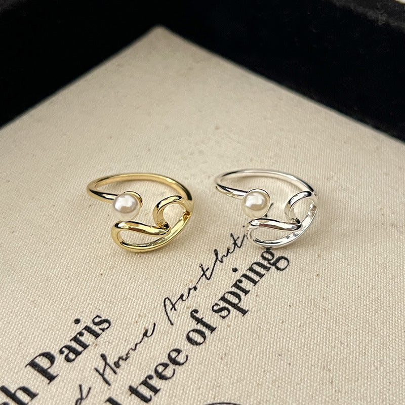 Personalized Love Pearl Line Ring Fashion