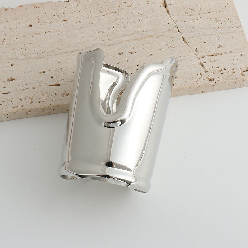 Metal Cross Horseshoe Open-ended Bracelet