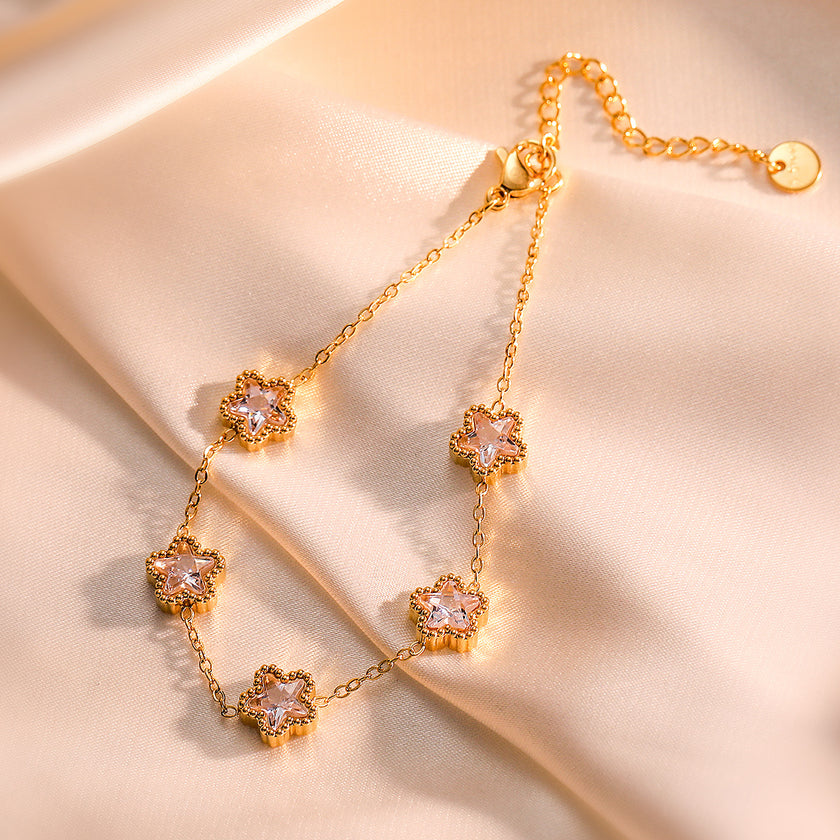 Affordable Luxury Fashion Gold-plated Zircon Titanium Steel Bracelet Female Niche Non-fading Bracelet