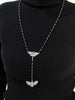 Gothic Face Moth Black Bead Necklace Necklace