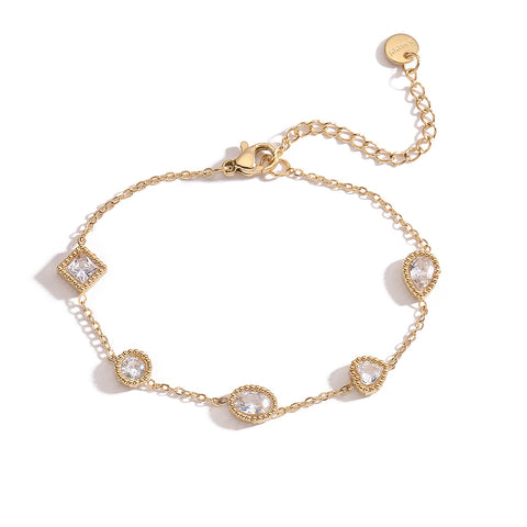 Affordable Luxury Fashion Gold-plated Zircon Titanium Steel Bracelet Female Niche Non-fading Bracelet