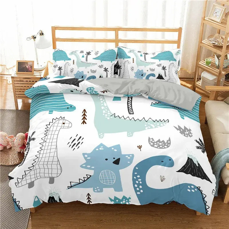 Beddings Suit Children Cartoon Printed Three-piece Set