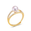 Simple AAA Zircon Natural Freshwater Pearl Ring