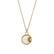 Stainless Steel White Shell Moon Necklace Gold-plated Round