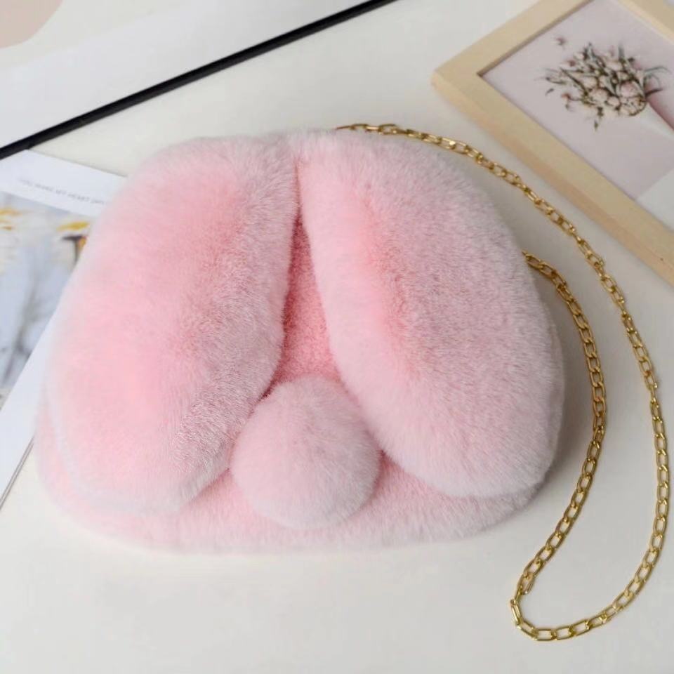Women's Fashion Portable Rabbit-shaped Plush One-shoulder Satchel