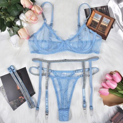 See-through Four-piece Underwear With Steel Ring