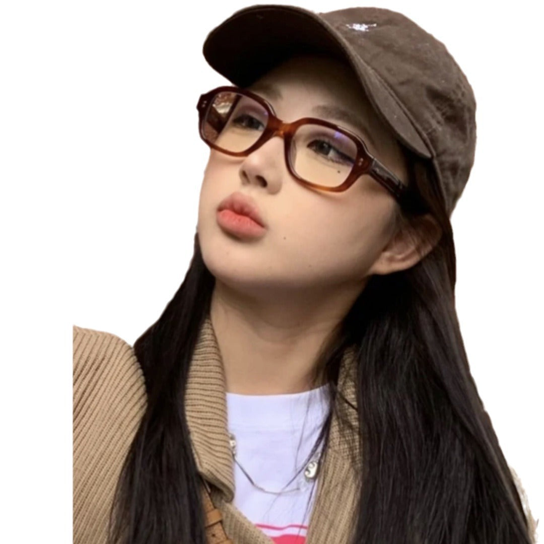 Women's Retro Hawksbill Square Glasses Frame For Bare Face