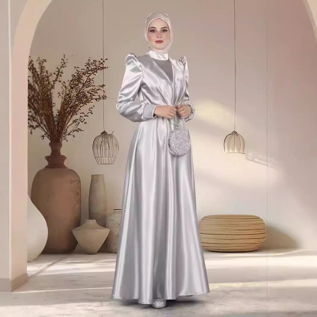 Graceful Satin Long Dress Women