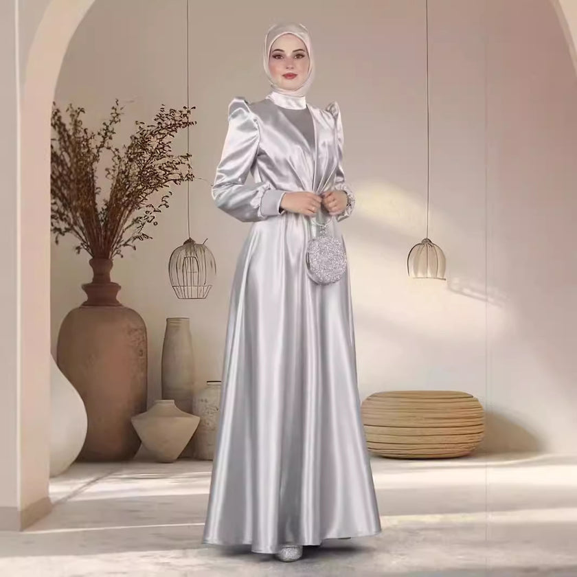 Graceful Satin Long Dress Women