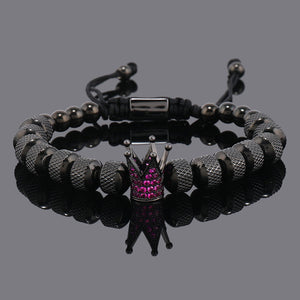 Large Size Stainless Steel Pineapple Beads Crown Bracelet