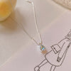 Light Luxury Drop-shaped Zircon Necklace Women's High-grade Super Flash Clavicle Chain