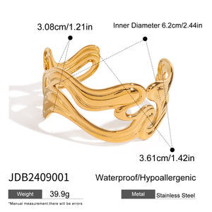 Irregular Lines Multi-layer Hollow Open-end Bracelet Retro Personality