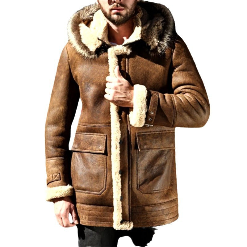New Leather And Fur Men's Coat