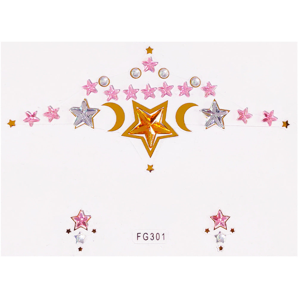 Face Rhinestone Tattoo Creative Forehead Sticker