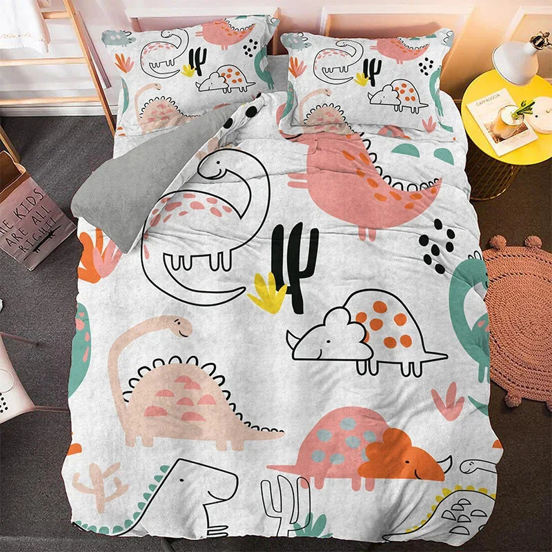 Beddings Suit Children Cartoon Printed Three-piece Set