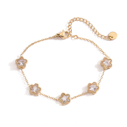 Affordable Luxury Fashion Gold-plated Zircon Titanium Steel Bracelet Female Niche Non-fading Bracelet