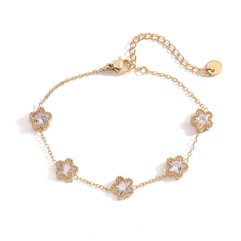 Affordable Luxury Fashion Gold-plated Zircon Titanium Steel Bracelet Female Niche Non-fading Bracelet