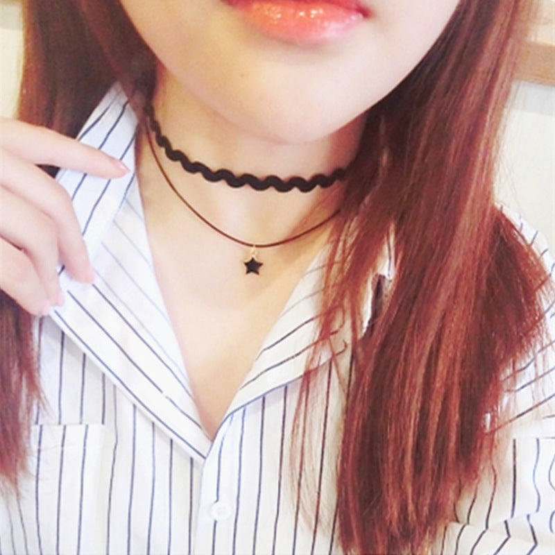 Black Necklace Clavicle Chain Advanced Sense Neckband Necklet Neck Accessories