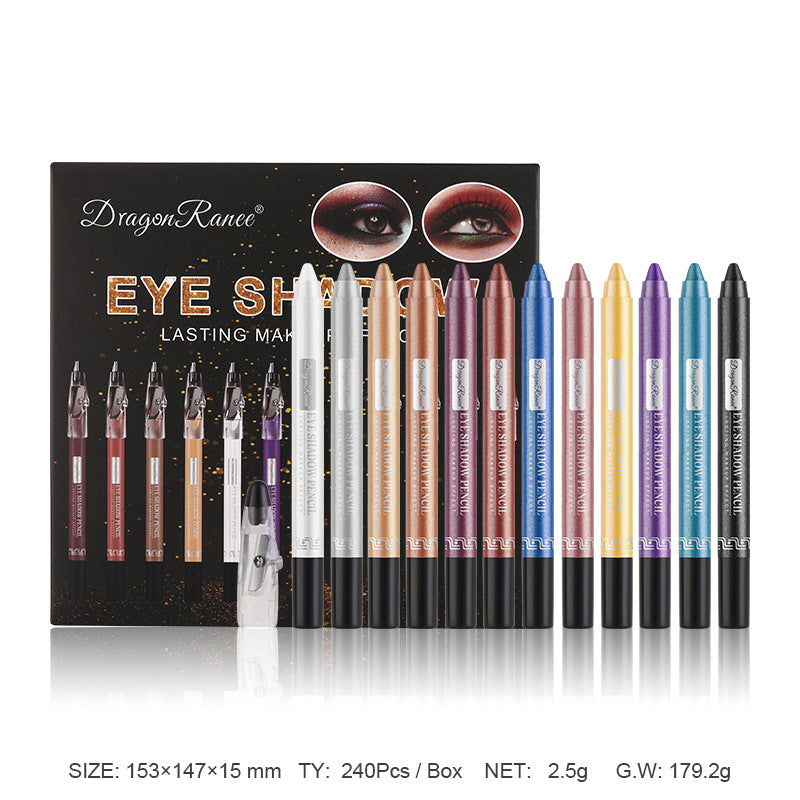 Silkworm Pen Pearlescent Eye Shadow Stick 12 Sets